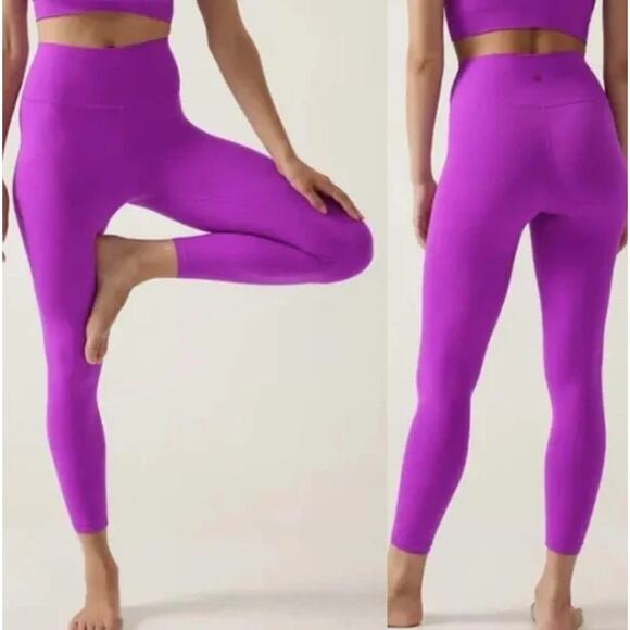 Athleta Transcend 7/8 Tight Legging Womens XL Purple High Rise Stretch Yoga Soft - Picture 1 of 11